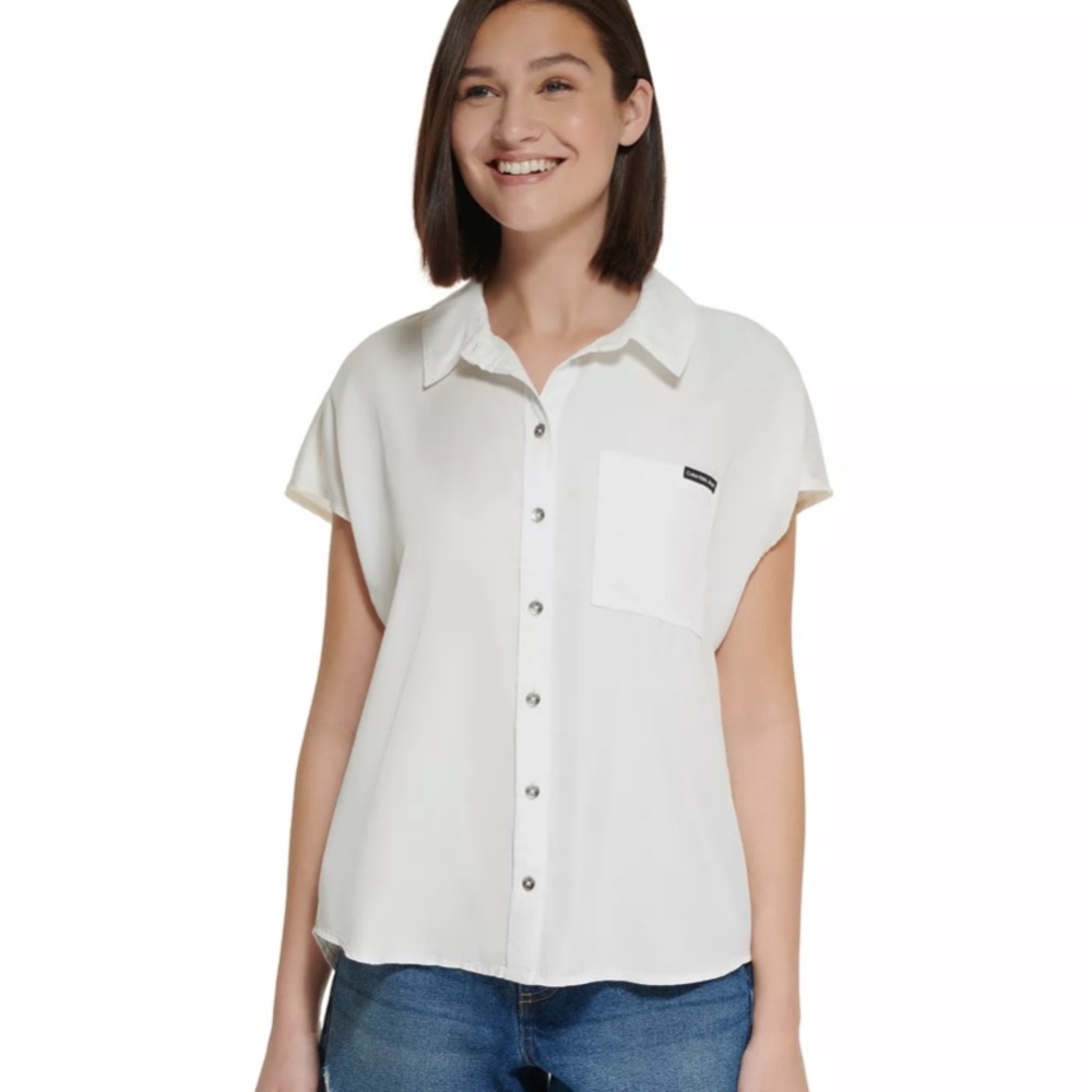 NWT Calvin Klein Jeans Short Sleeve Button Down Shirt